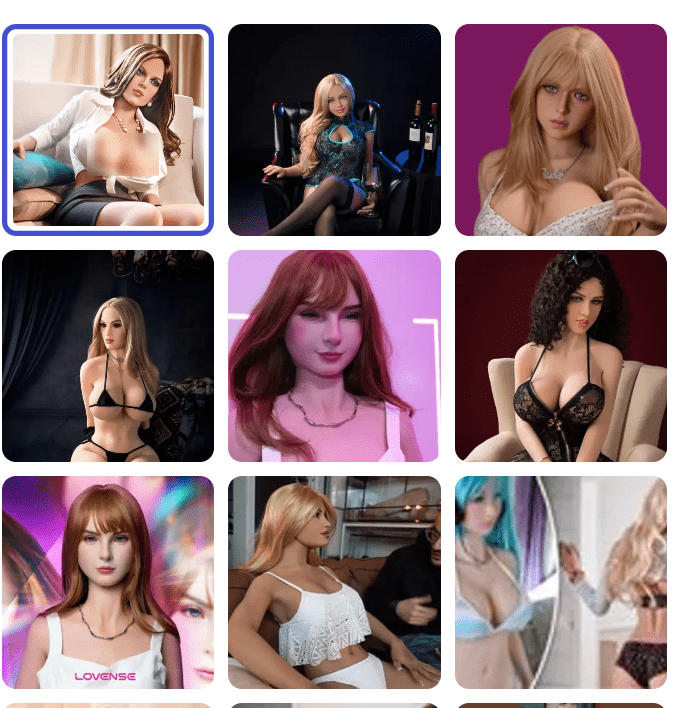 a collage of attractive sex robots
